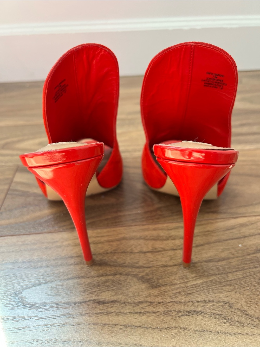 Steve Madden Red Suede Open-Toe Mule Heels - Picture 4 of 6